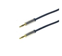 Cable; Jack 3.5mm 3pin plug,both sides; 300mm; dark blue; PVC | CA10030 | CA10030