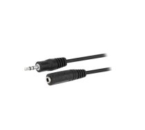 Cable; Jack 3.5mm 3pin plug,Jack 3.5mm socket; 5m; black; PVC | CV202-050-PB | CV202-050-PB