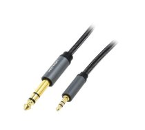 Cable; Jack 3.5mm 3pin plug,Jack 6,3mm plug; 10m; black; PVC | BAIHL  | BAIHL