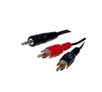 Cable; Jack 3.5mm 3pin plug,RCA plug x2; 0.2m; black | BQC-JPS2RP-0020 | BQC-JPS2RP-0020