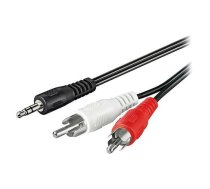Cable; Jack 3.5mm 3pin plug,RCA plug x2; 5m; black | CABLE-458/5 | 50195