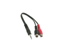 Cable; Jack 3.5mm 3pin plug,RCA socket x2; 0.2m | CABLE-406 | 50600