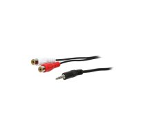 Cable; Jack 3.5mm 3pin plug,RCA socket x2; 5m; black | CA1045 | CA1045