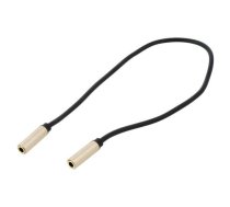 Cable; Jack 3.5mm 3pin socket,both sides; 0.3m; black | BFABY | BFABY
