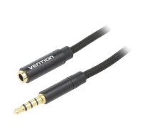 Cable; Jack 3.5mm 4pin socket,Jack 3,5mm 4pin plug; 1m; black | BHBBF | BHBBF