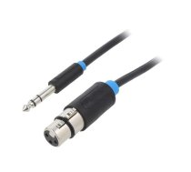 Cable; Jack 6,3mm plug,XLR female 3pin; 10m; black; Øcable: 6mm | BBEBL  | BBEBL