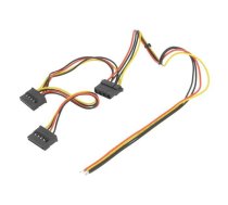 Cable: mains; Molex female,wires,SATA female x2; 0.4m | AK-SC-24  | AK-SC-24