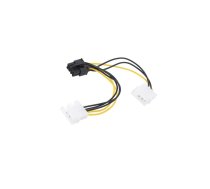 Cable: mains; Molex male x2,PCIe 8pin female; 0.15m; SATA III | QOLTEC-50433  | 50433