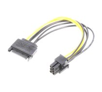 Cable: mains SATA; PCIe 6pin female,SATA 15pin male; 0.18m | SAVAK-20  | SAVAK-20