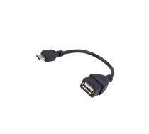 Cable; OTG,USB 2.0; USB A socket,USB B micro plug; 0.15m; black | AK-AD-09 | AK-AD-09