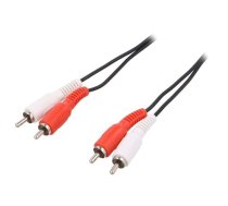 Cable; RCA plug x2,both sides; 2.5m; black | CA1039 | CA1039