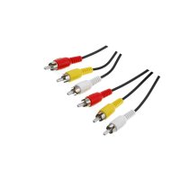 Cable; RCA plug x3,both sides; 1.5m; Plating: nickel plated | CABLE-521 | 50380