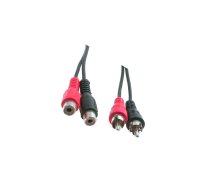 Cable; RCA socket x2,RCA plug x2; 1.5m; Plating: nickel plated | CABLE-451 | 50025