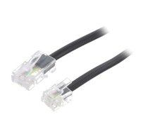 Cable: telephone; flat; RJ11 plug,RJ45 plug; 10m; black | TEL-RJ45/11-BK/10  | 68578