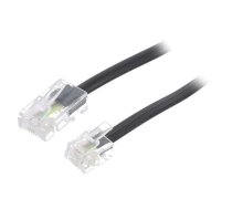 Cable: telephone; flat; RJ11 plug,RJ45 plug; 15m; black | TEL-RJ45/11-BK/15  | 68579