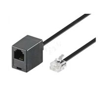 Cable: telephone; RJ11 socket,RJ11 plug; 3m; black | TEL-RJ11-PS-BK/03  | 68259