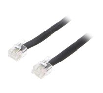 Cable: telephone; RJ12 plug,both sides; 3m; black | TEL-RJ12-BK/03 | 50321
