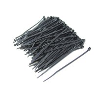 Cable tie; L: 100mm; W: 2.5mm; polyamide; 78.5N; black; Ømax: 25mm | CV-100B  | CV-100BK