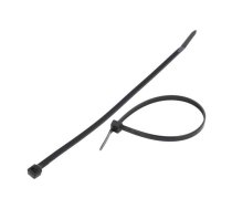 Cable tie; L: 200mm; W: 4.8mm; polyamide; 222N; black; Ømax: 50mm | FIX-S-4.8X200S/BK  | FIX-S-4.8X200S/BK