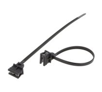 Cable tie; with fixing for edges; L: 160mm; W: 4.6mm; black | T50SOSEC13E  | 126-00000