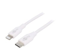 Cable; USB 2.0; Apple Lightning plug,USB C plug; 1m; white; 87W | USBC-LIGHT-1.0WH  | 39446