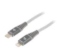 Cable; USB 2.0; Apple Lightning plug,USB C plug; 1m; white-grey | CC-USB2B-CM8PM-1.5  | CC-USB2B-CM8PM-1.5M