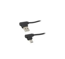 Cable; USB 2.0; USB A angled plug,USB C angled plug; 1m | QOLTEC-50495 | 50495