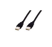 Cable; USB 2.0; USB A plug,both sides; nickel plated; 1m; black | AK-300100-010-S | AK-300100-010-S
