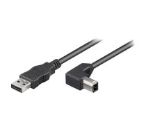 Cable; USB 2.0; USB A plug,USB B angled plug; 1m; black; PVC | USB-AB90/1BK | 93017
