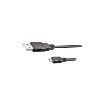 Cable; USB 2.0; USB A plug,USB B micro plug; 0.15m; black; PVC | USB-MICBM-0.15BK  | 95736