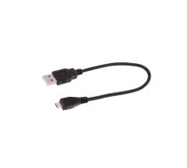 Cable; USB 2.0; USB A plug,USB B micro plug; 0.25m; black | QOLTEC-50494  | 50494