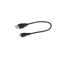 Cable; USB 2.0; USB A plug,USB B micro plug; 0.25m; black | QOLTEC-50494 | 50494