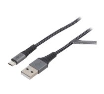 Cable; USB 2.0; USB A plug,USB B micro plug; 0.5m; 480Mbps | USB-MICRO-TXT/0.5 | 49273