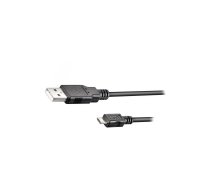 Cable; USB 2.0; USB A plug,USB B micro plug; 0.6m; black; Cu; PVC | USB-MICBM-0.6BK | 93922