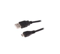 Cable; USB 2.0; USB A plug,USB B micro plug; 1.8m; black | QOLTEC-52326 | 52326
