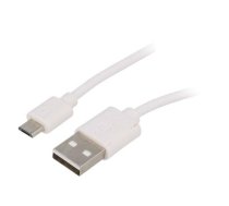 Cable; USB 2.0; USB A plug,USB B micro plug; 1m; white | USBA-BMIC/010WH | 43837