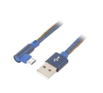 Cable; USB 2.0; USB A plug,USB B micro plug (angle); 1m; blue | CC-USB2J-AMMBML1BL  | CC-USB2J-AMMBML-1M-BL