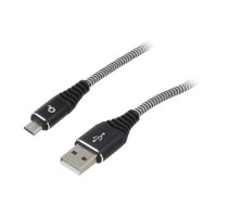Cable; USB 2.0; USB A plug,USB B micro plug; gold-plated; 1m | CC-USB2B-AMMBM1BW  | CC-USB2B-AMMBM-1M-BW