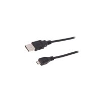 Cable; USB 2.0; USB A plug,USB B micro plug; nickel plated; 1.8m | AK-300127-018-S | AK-300127-018-S