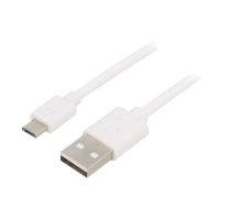 Cable; USB 2.0; USB A plug,USB B micro plug; nickel plated; 1m | USB-FST-010-WH  | 77527