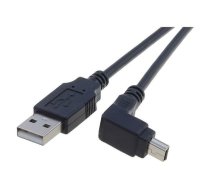 Cable; USB 2.0; USB A plug,USB B mini plug angle; 1.8m; black | TCAB-123 | 93971
