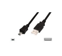 Cable; USB 2.0; USB A plug,USB B mini plug; nickel plated; 1m | AK-300130-010-S | AK-300130-010-S