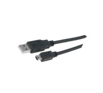 Cable; USB 2.0; USB A plug,USB B mini plug; nickel plated; 3m | CU215-030-PB  | CU215-030-PB