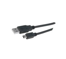 Cable; USB 2.0; USB A plug,USB B mini plug; nickel plated; 3m | CU215-030-PB | CU215-030-PB