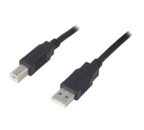 Cable; USB 2.0; USB A plug,USB B plug; 0.5m; black; CCA | CAB-USB2AB/0.5-BK | CAB-USB2AB/0.5-BK