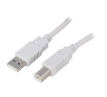 Cable; USB 2.0; USB A plug,USB B plug; 1.8m; grey; CCA | CAB-USB2AB/1.8-GY | CAB-USB2AB/1.8-GY