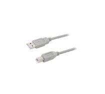 Cable; USB 2.0; USB A plug,USB B plug; 5m; black | QOLTEC-50392 | 50392
