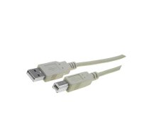 Cable; USB 2.0; USB A plug,USB B plug; nickel plated; 1.8m; grey | AK-300102-018-E | AK-300102-018-E