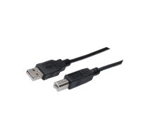 Cable; USB 2.0; USB A plug,USB B plug; nickel plated; 1m; black | AK-300102-010-S | AK-300102-010-S