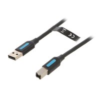 Cable; USB 2.0; USB A plug,USB B plug; nickel plated; 1m; black | COQBF | COQBF